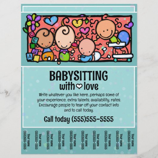 LittleGirlie Child care custom traar-sheet flyer (Voorkant)