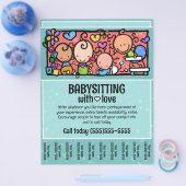 LittleGirlie Child care custom traar-sheet flyer (Enkel)