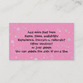 LittleGirlie designer writer bookkeeper cutie PNK Visitekaartje (Achterkant)