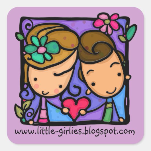 LittleGirlie eerste liefde aangepaste sticker (Voorkant)