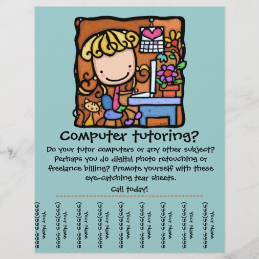 LittleGirlie is een computertutor! Pas het aan Flyer (Voorkant)