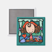 LittleGirlie is een schone freak! BLAUWGROEN Magneet (Voorkant / Achterkant)