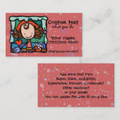 LittleGirlie promoot haar schoonmaakbedrijf. ROOS Visitekaartje (Voorkant / Achterkant)