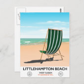 Littlehampton Beach East Sussex reisposter Briefkaart (Voorkant / Achterkant)