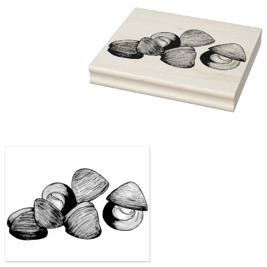 Littleneck Clams Seafood Clambake Clam Digging Rubberstempel (Gestempeld)