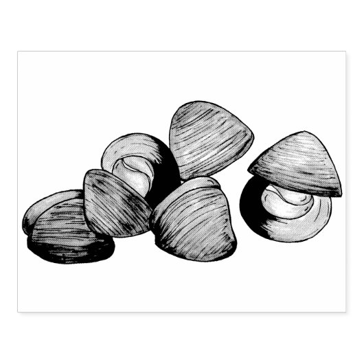 Littleneck Clams Seafood Clambake Clam Digging Rubberstempel (Afrduk)