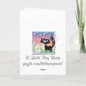 LittlePixyBoots - *Blacky* Kitty Cat Feestdagen Kaart (Achterkant)