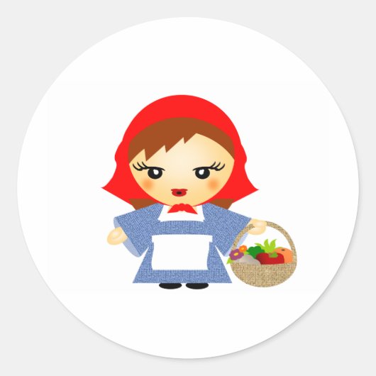 LittleRed Riding Hood Ronde Sticker (Voorkant)