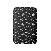 Littles White Pirates Skulls on Black Background Badmat (Voorkant Verticaal)