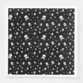 Littles White Pirates Skulls on Black Background Servet (Voorkant)