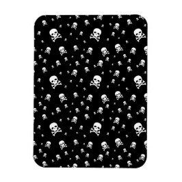 Littles Witte Piratenschedels op Zwarte Achtergron Magneet
