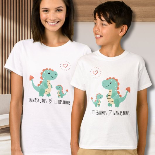 Littlesaurus houdt van Mamasaurus Family Matching T-shirt