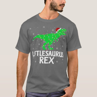 Littlesaurus Re-mas lights Santa Tre Dinosaur Chr T-shirt