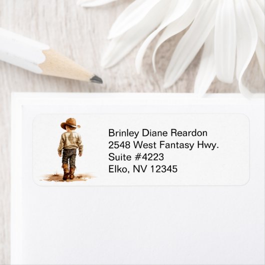 Littlest Cowboy Return-adreslabel Etiket (Insitu)