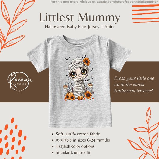 Littlest Halloween Mummy Baby Fine Jersey T-shirt