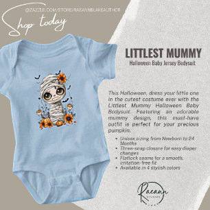 Littlest Halloween Mummy Baby Jersey Bodysuit
