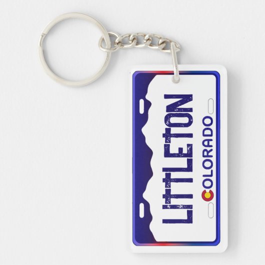 Littleton Colorado blauw licentie bord sleutelhang Sleutelhanger (Voorkant)