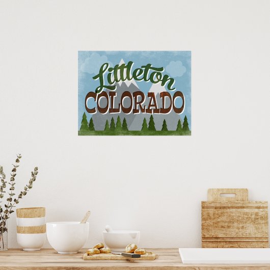 Littleton Colorado Snowy Mountains Poster (Keuken)