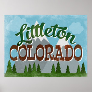Littleton Colorado Snowy Mountains Poster