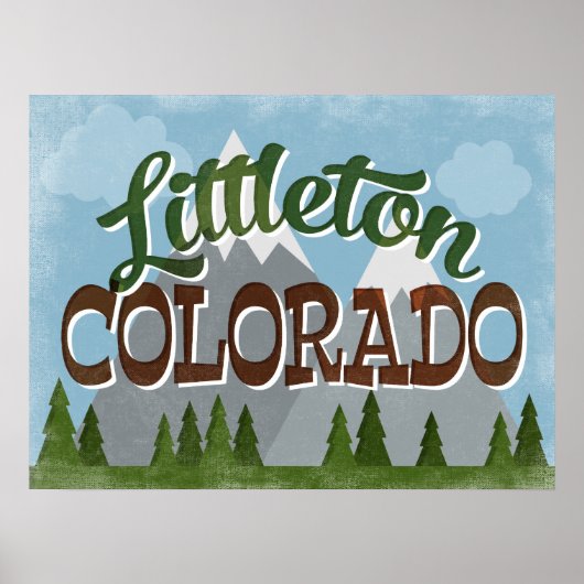 Littleton Colorado Snowy Mountains Poster (Voorkant)