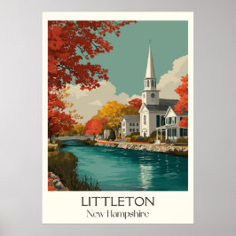 Littleton New Hampshire Rivierstad Poster