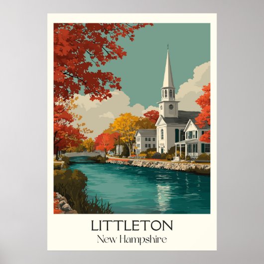 Littleton New Hampshire Rivierstad Poster (Voorkant)