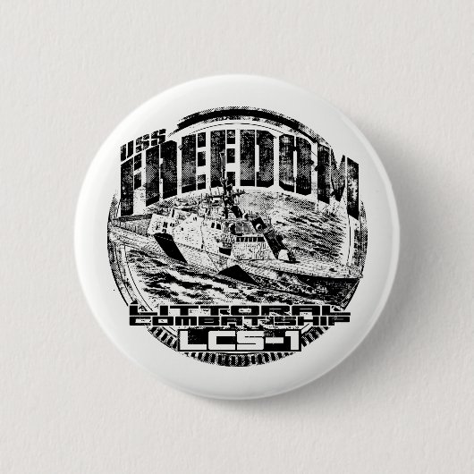 Littoral gevechtsschip Freedom Round Button Button (Voorkant)