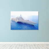 LITTORAL GEVECHTSSCHIP - LCS-10 24x36 Canvas Afdruk (Insitu (Houten vloer))