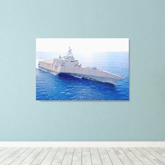 LITTORAL GEVECHTSSCHIP - LCS-10 24x36 Canvas Afdruk (Insitu (Houten vloer))