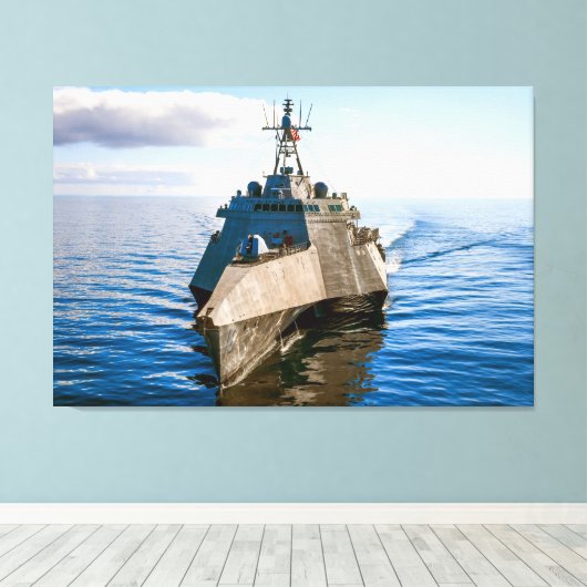 LITTORAL GEVECHTSSCHIP - LCS-16 32x48 Canvas Afdruk (Insitu (Houten vloer))