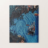 Liu Bei, die de Caoqi-rivier oversteekt op een paa Legpuzzel (Verticaal)