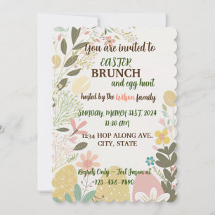 LIV Minimalistische paasbrunch & eierjacht Kaart