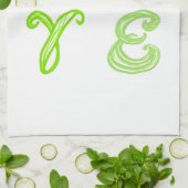 LIVE 4 Leaf Clover als 4 Green Heart Diamonds Theedoek (Gevouwen)