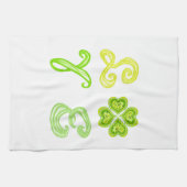 LIVE 4 Leaf Clover als 4 Green Heart Diamonds Theedoek (Horizontaal)