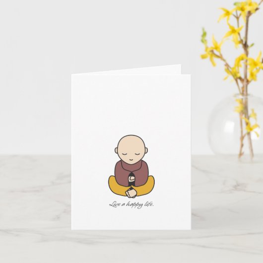 Live a happy life kaart (Gele Bloem)