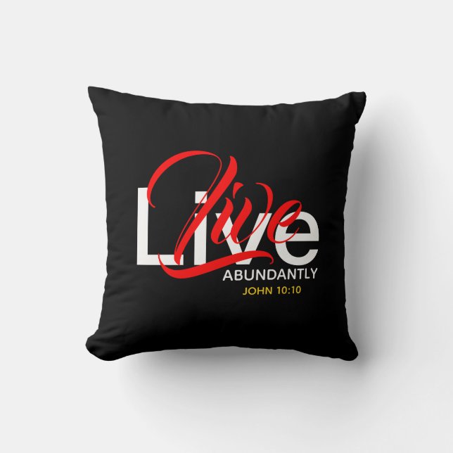 Live Abundant John 10:10 Diverse Life Scatter Kussen (Voorkant)