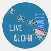 Live Aloha Hawaïaanse eiland stickers (Voorkant)