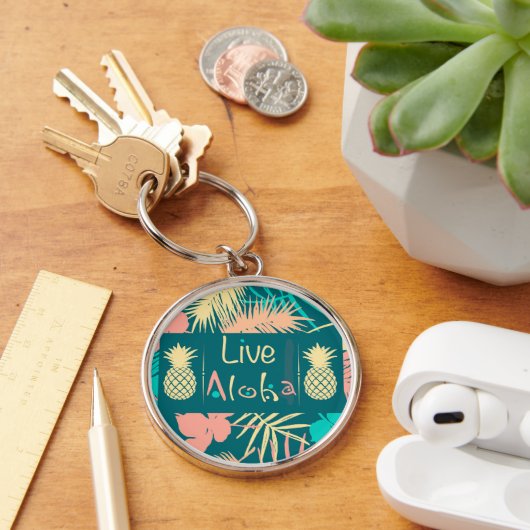 Live Aloha Kleurrijke Tropicals Sleutelhanger (Bureau)