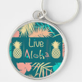 Live Aloha Kleurrijke Tropicals Sleutelhanger (Voorkant)