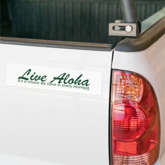 Live Aloha landschapsontwerp Bumpersticker (Op Truck)