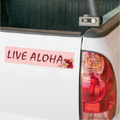Live Aloha roze Hawaiian floral bumpersticker (Op Truck)