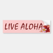Live Aloha roze Hawaiian floral bumpersticker (Voorkant)