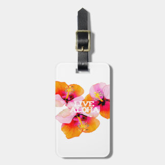 Live Aloha Tropical Hibiscus Wedding Favor Hawaii  Bagagelabel