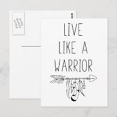 Live als een Motivatie Warrior Guidance Mantra Briefkaart (Voorkant / Achterkant)