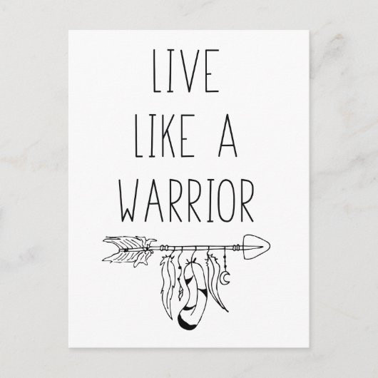 Live als een Motivatie Warrior Guidance Mantra Briefkaart (Voorkant)