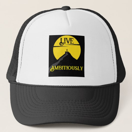 Live Ambitieus Trucker Hoed Pet (Voorkant)