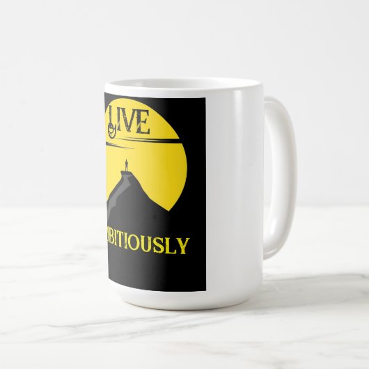 Live Ambitiously Coffee Mok (Voorkant rechts)