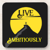 Live Ambitiously Drank Coaster Bier Onderzetter (Voorkant)