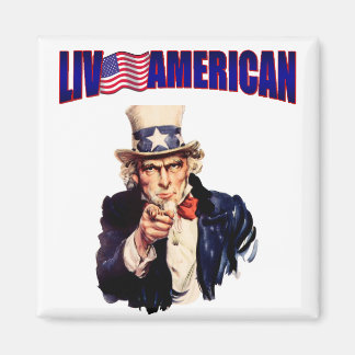 Live Amerikaans idool Uncle Sam vierkante magnit Magneet