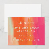 Live and Love Life Briefkaart (Voorkant / Achterkant)